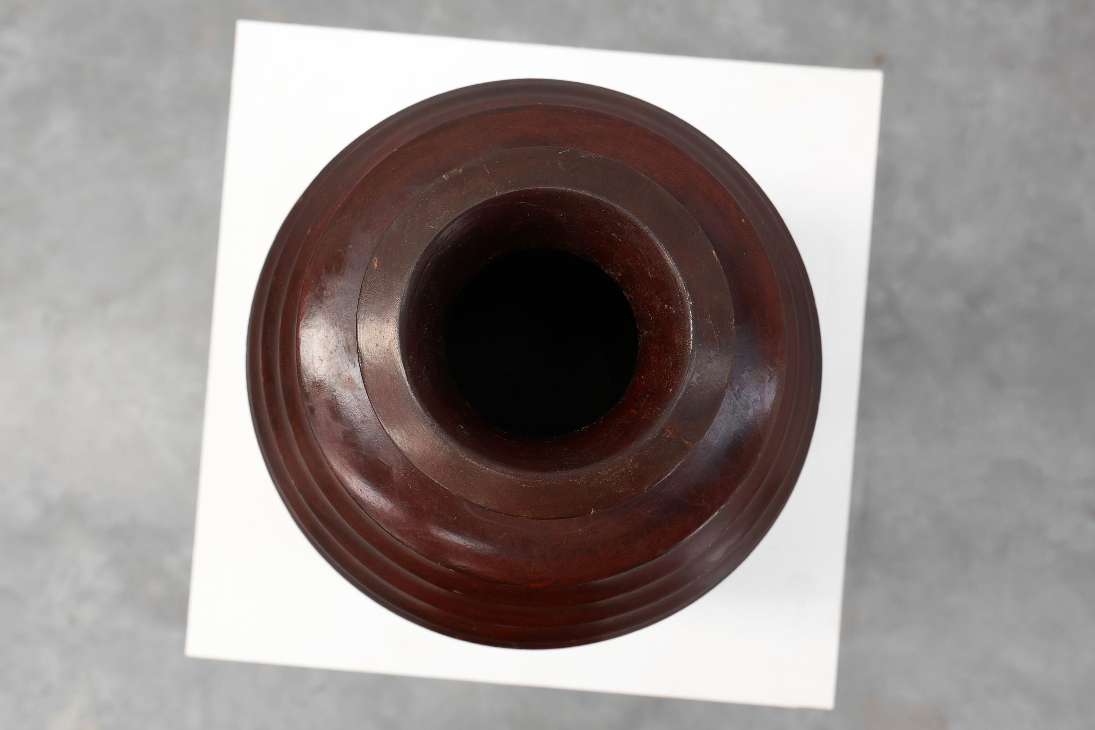 Large French turned wood vase in Art Deco style, ca. 1925thumbnail